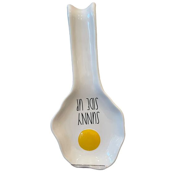 RAE DUNN Sunny Side Up Ceramic Spoon Rest Yellow | White | Black NEW - Picture 8 of 10